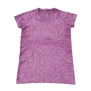 Lululemon Swiftly Tech T Shirt Womens Size 8 Purple Mesh Short Sleeve